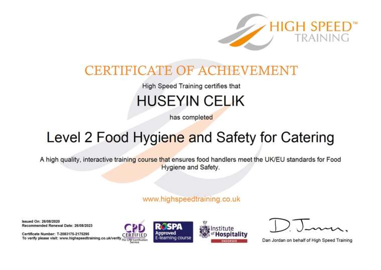 Level 2 Food Hygiene and Safety for Catering